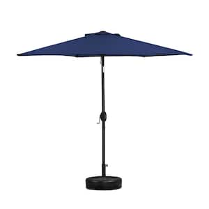 7.5 ft. Aluminium Market Tilt Patio Umbrella in Blue with Base