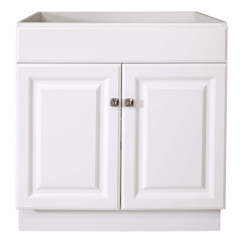 Wyndham 30" White MDF Freestanding Bathroom Vanity Cabinet