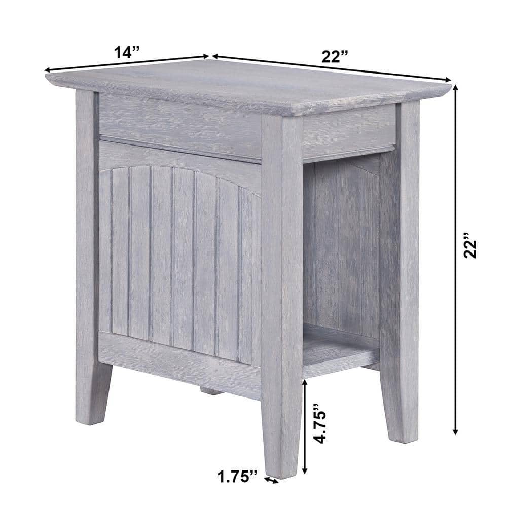 Driftwood Gray Rectangular Wood End Table
