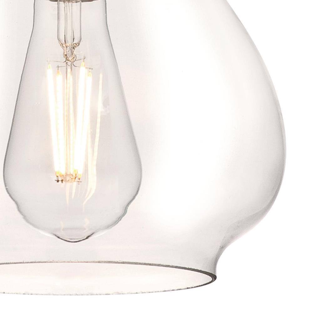 Vintage-Inspired Wes Mini Pendant in Brushed Nickel with Clear Glass