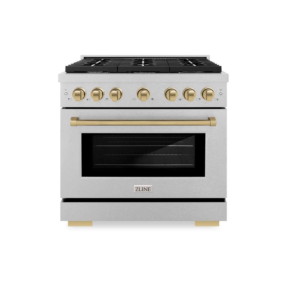 Autograph 36 in. Paramount Dual Fuel Range with 6 Burners and Convection Oven in Satin Steel with Bronze Accents price history on PriceWatchPro