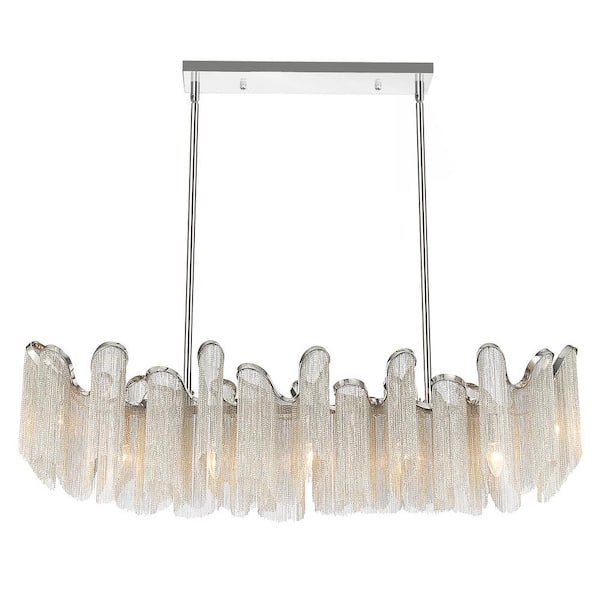 Daisy 7 Light Down Chandelier With Chrome Finish