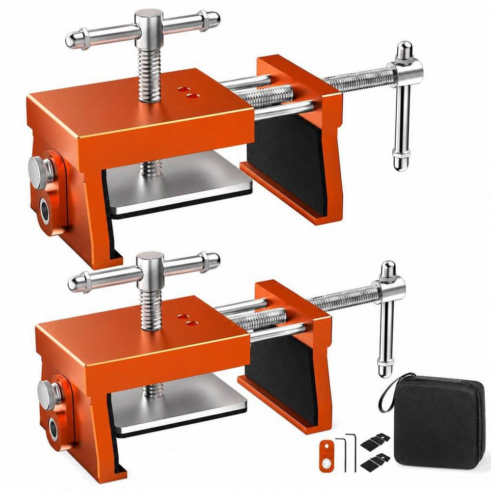 Numhew 2-Pack Orange Aluminum Alloy Cabinet Clamps, Cabinet Face