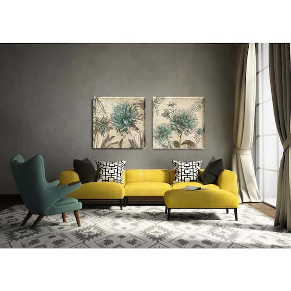 Unbranded 20 in. x 20 in. "Blue Botanical II" Printed Canvas Wall Art