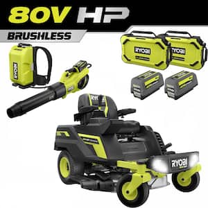 30 in. 80-Volt HP Brushless Battery Electric Cordless Zero Turn Mower, Blower, Backpack Battery - Batteries and Chargers