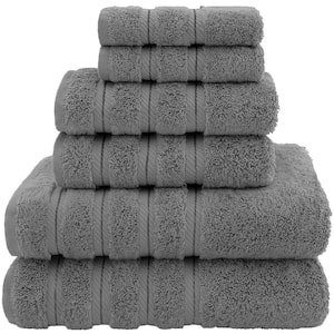 Grey 6-Piece Turkish Cotton Towel Set
