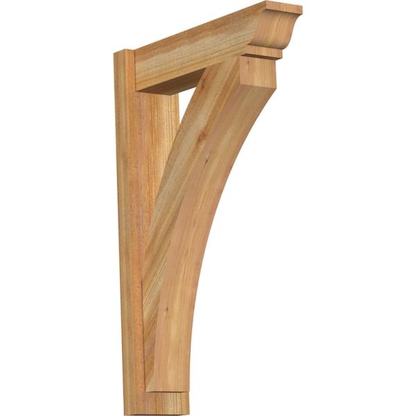 Ekena Millwork 6 in. x 34 in. x 22 in. Western Red Cedar Thorton Traditional Rough Sawn Outlooker