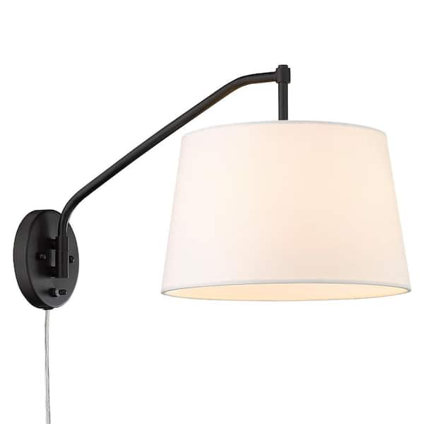 Golden Lighting Ryleigh 0.75 in. 1-Light Matte Black Sconce