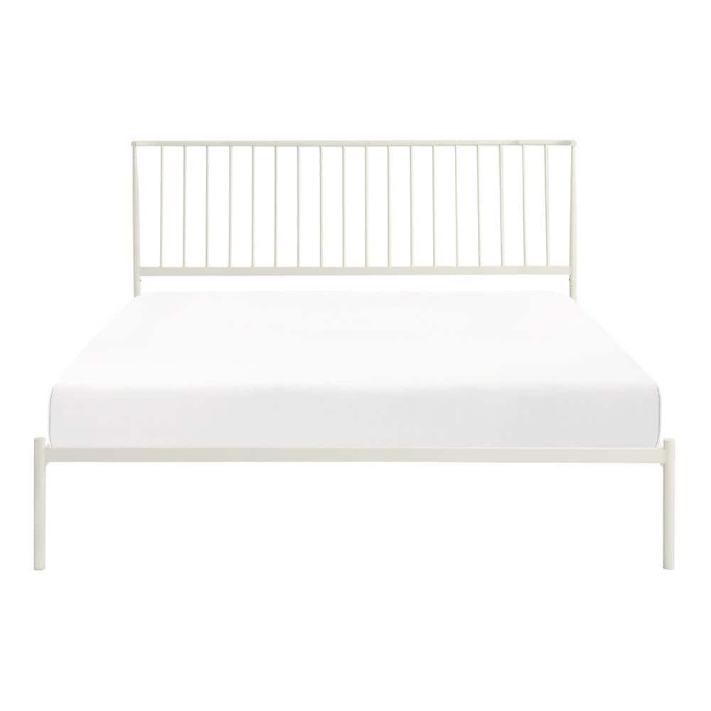 Seldovia White Metal Frame Eastern King Platform Bed