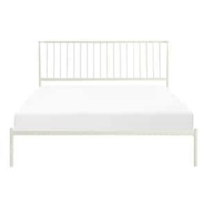 Seldovia White Metal Frame Eastern King Platform Bed