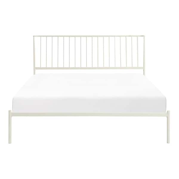 Lazzara Seldovia White Metal Frame Eastern King Platform Bed
