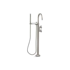 Components Single-Handle Claw Foot Tub Faucet with Handshower in Vibrant Brushed Nickel
