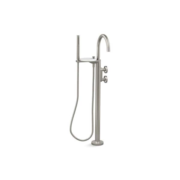 KOHLER Components Single-Handle Claw Foot Tub Faucet with Handshower in Vibrant Brushed Nickel