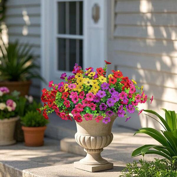 Afoxsos 2.00 in. Mix Red Purple Yellow Rose-red Artificial Outdoor