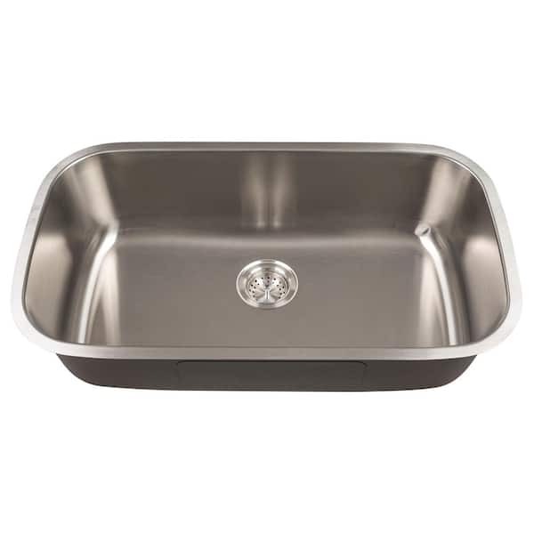 MSI 32 in. Undermount Single Bowl Single Cutout Stainless Steel Kitchen Sink with Strainer Baskets