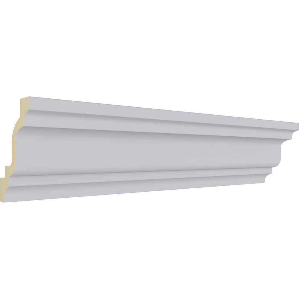 94.5" White Polyurethane Traditional Crown Moulding