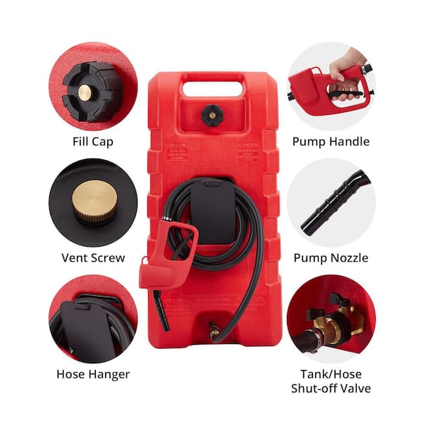 Fuel Tank 12L Red Iron Road Cutting Fuel Container With Oil Pipe - View #12