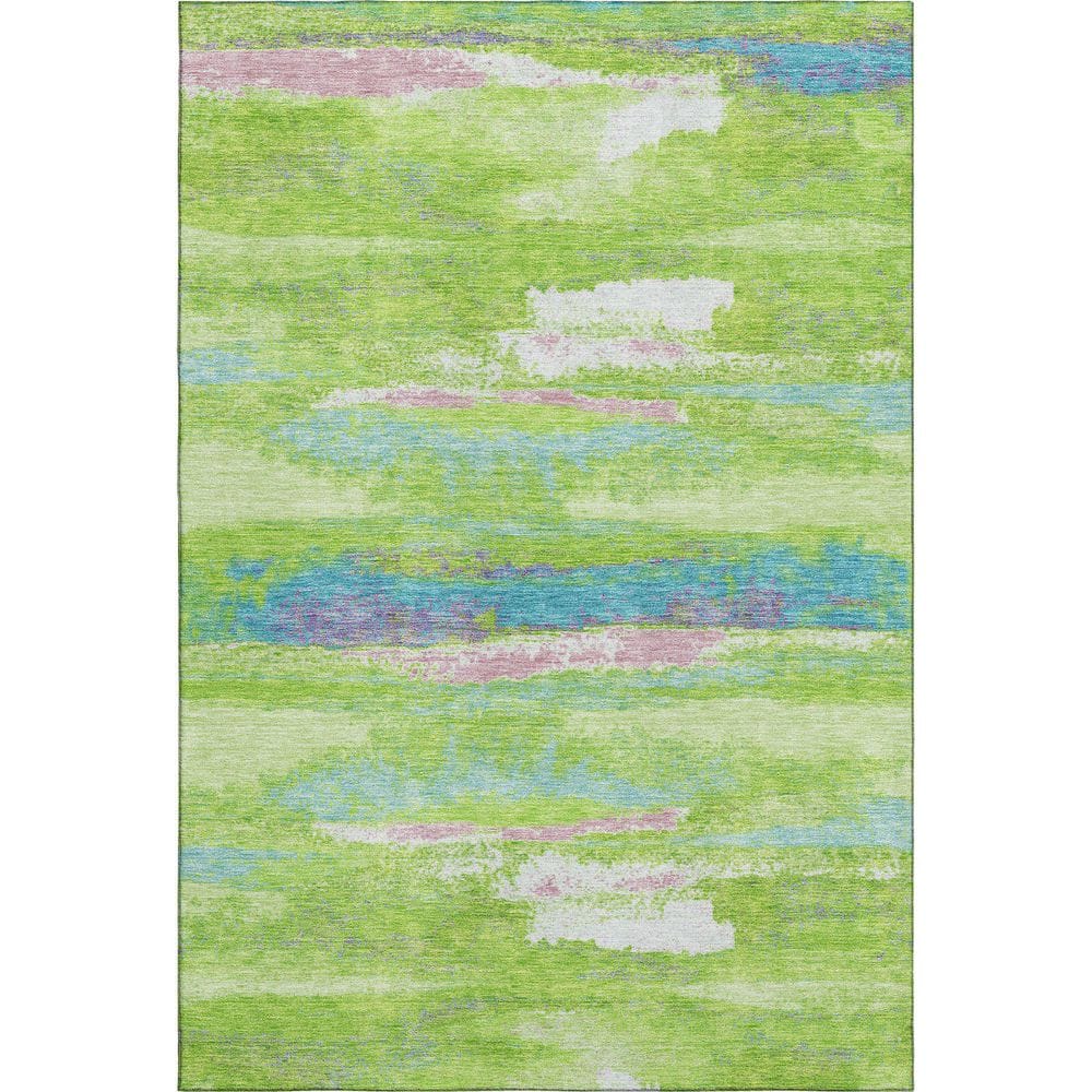 Addison Rugs Mayfield Premium Machine Washable Abstract AMF942 Lime 3 ...