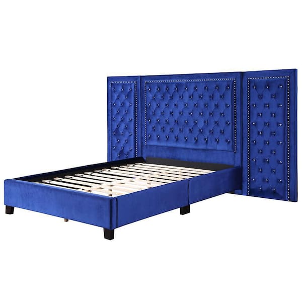 Acme Furniture Damazy Blue Wood Frame Queen Platform Bed