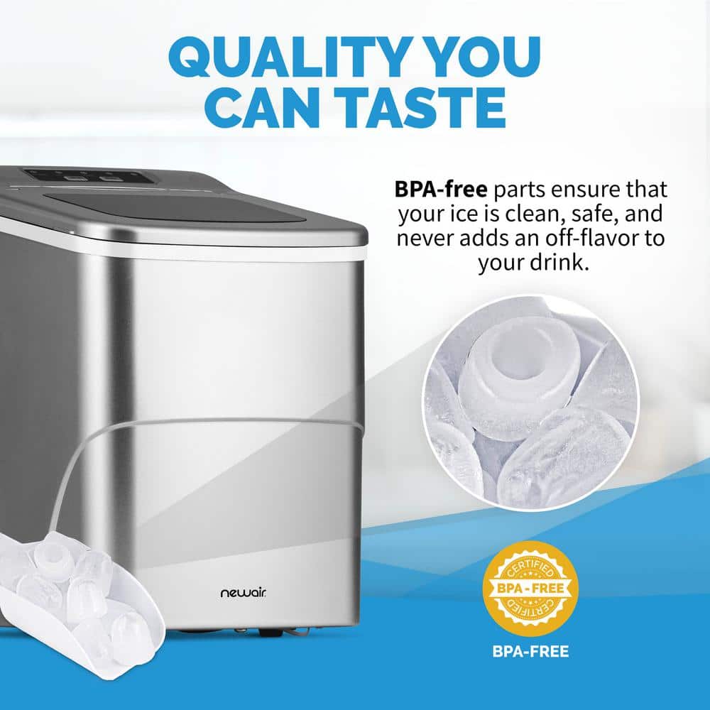 Newair 26 lb Silver Portable Countertop Ice Maker