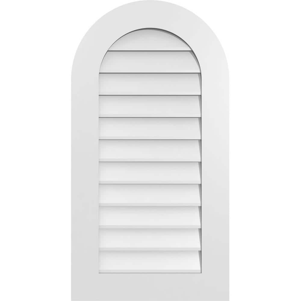 20 in. x 38 in. Round Top Surface Mount PVC Gable Vent: Decorative with Standard Frame price history on PriceWatchPro