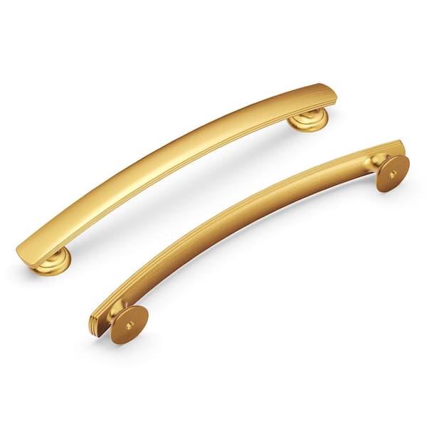HICKORY HARDWARE American Diner 6-5/16 in. Modern Arch Cabinet Pull Brushed Golden Brass Handle for Kitchen, Bath, Furniture (10 Pack)