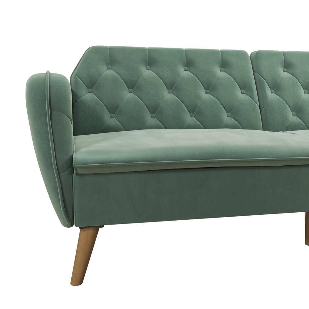 Tallulah Light Green Velvet Memory Foam Sleeper Sofa