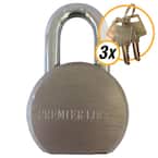 2-5/8 in. Premier Solid Steel Commercial Gate Keyed Padlock with Short Shackle and 3 Keys