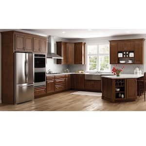 Hampton 15 in. W x 24 in. D x 34.5 in. H Assembled Base Kitchen Cabinet in Cognac with Ball-Bearing Drawer Glides