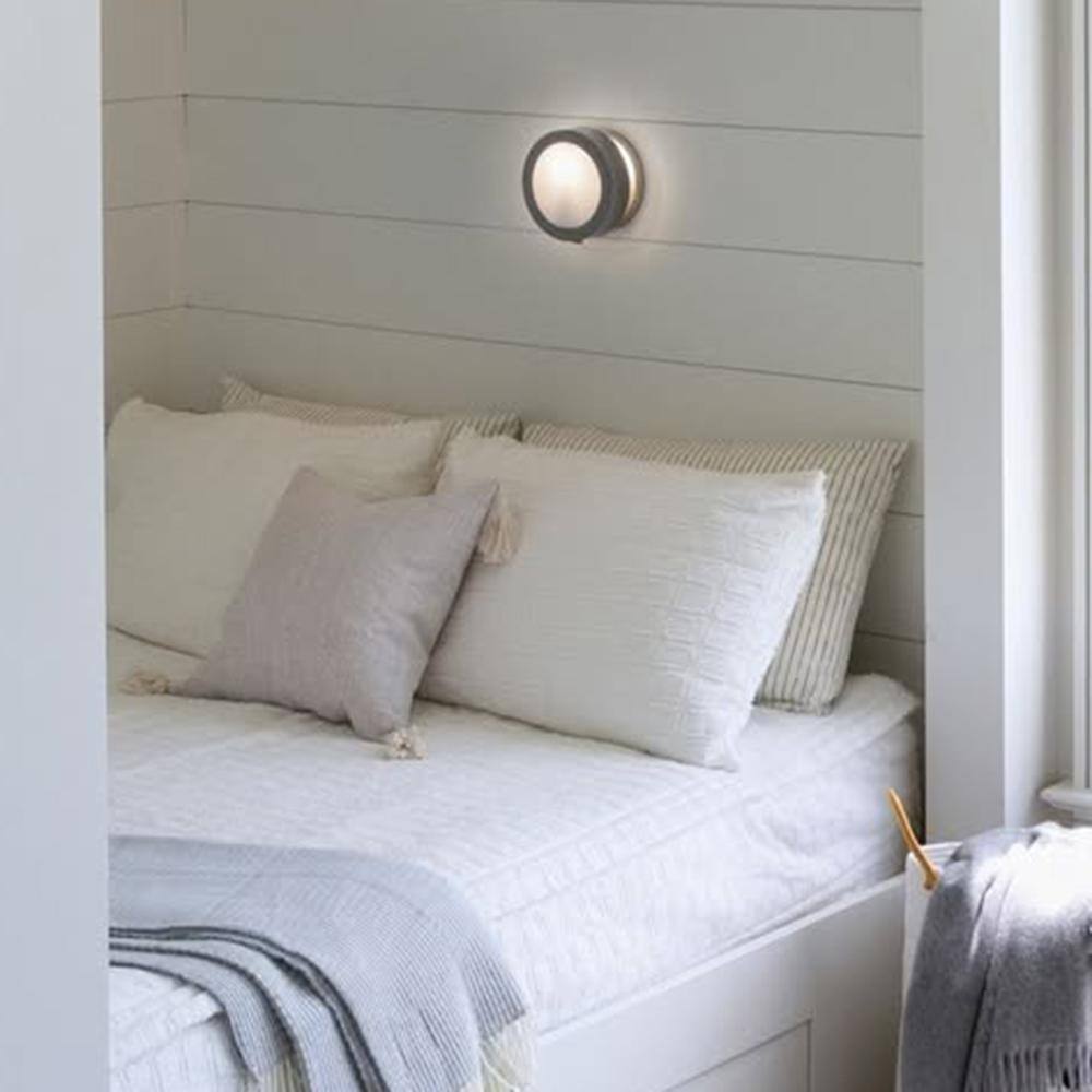 Dark Matte Grey and Brass Dimmable LED Wall Sconce