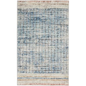 Concerto Blue 3 ft. x 5 ft. Abstract Contemporary Kitchen Area Rug