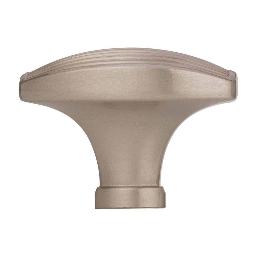 Satin Nickel Ribbed T-Handle Cabinet Knob with Mounting Hardware