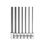 3/8 in. Drive SAE Long Length Hex Bit Socket Set (7-Piece)