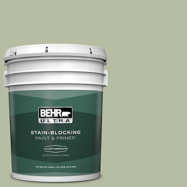 BEHR ULTRA 5 gal. #ICC-105 Dried Chervil Extra Durable Semi-Gloss Enamel Interior Paint & Primer