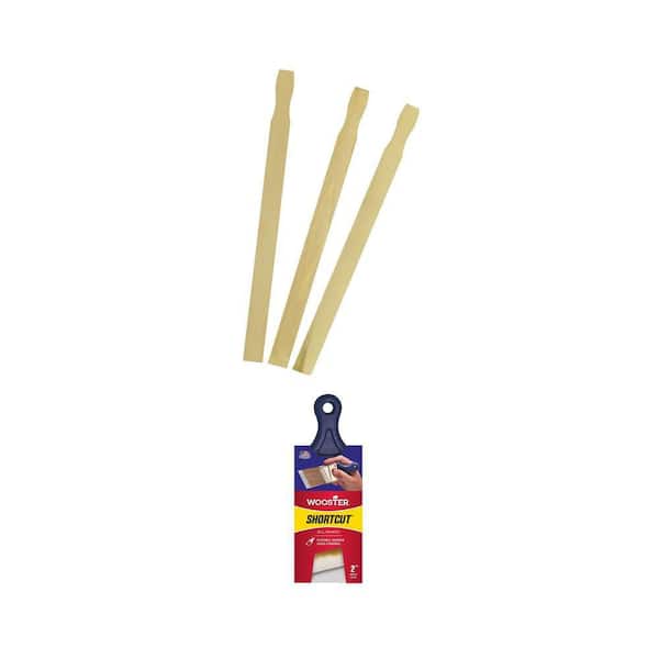 21 in. Wood Paint Stick for 5 Gallon (3-Pack) and 2 in. Polyester Angled Sash Brush Combo