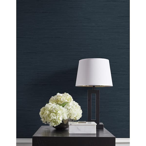 60.75 sq. ft. Blue Oasis Vantaa Embossed Vinyl Unpasted Wallpaper Roll