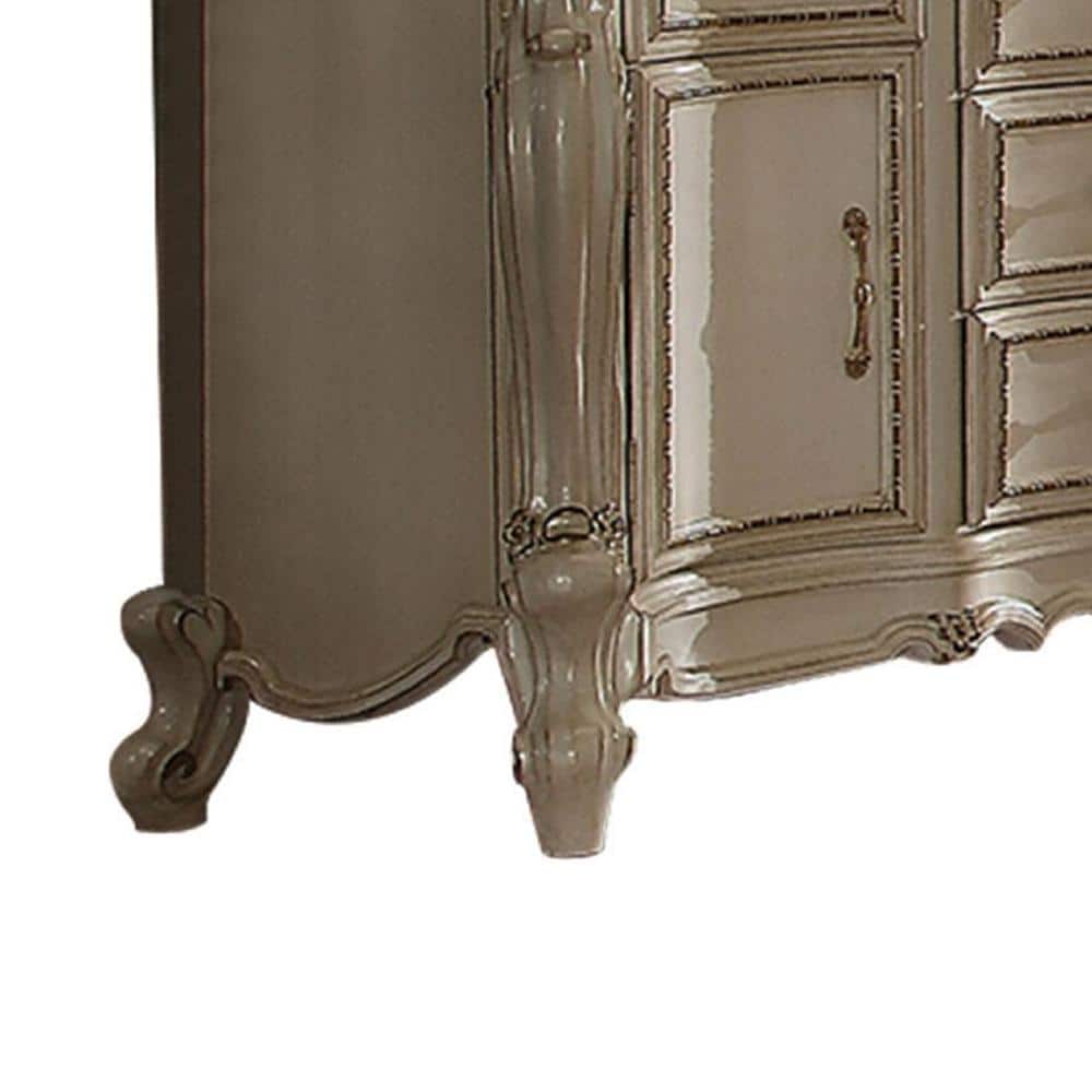 White Glam Dresser with Dovetail and Felt Lined Drawers