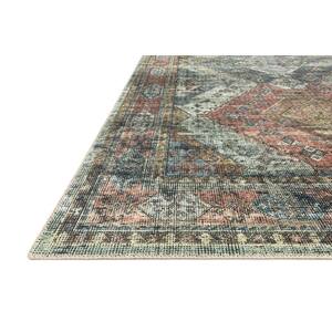 Skye Apricot/Mist 2'-6" X 12' Runner Printed Distressed Oriental Area Rug