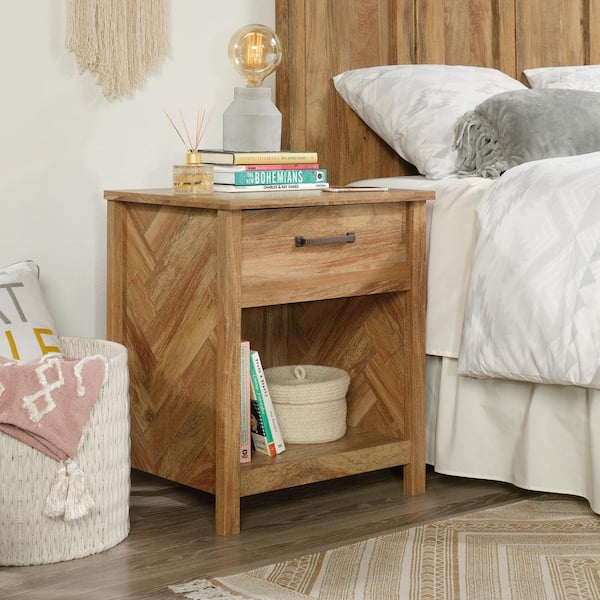 SAUDER Cannery Bridge 1-Drawer Sindoori Mango Night Stand SAUDER Cannery Bridge 1-Drawer Sindoori Mango Night Stand