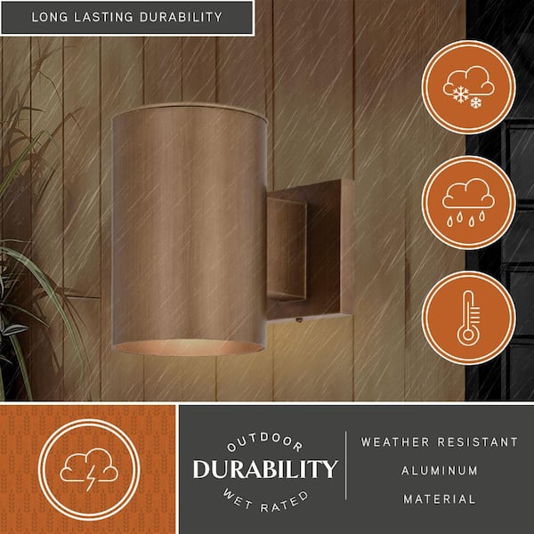 VAXCEL Chiasso 7.25 in. H Warm Brass Outdoor Mid Century Modern 1