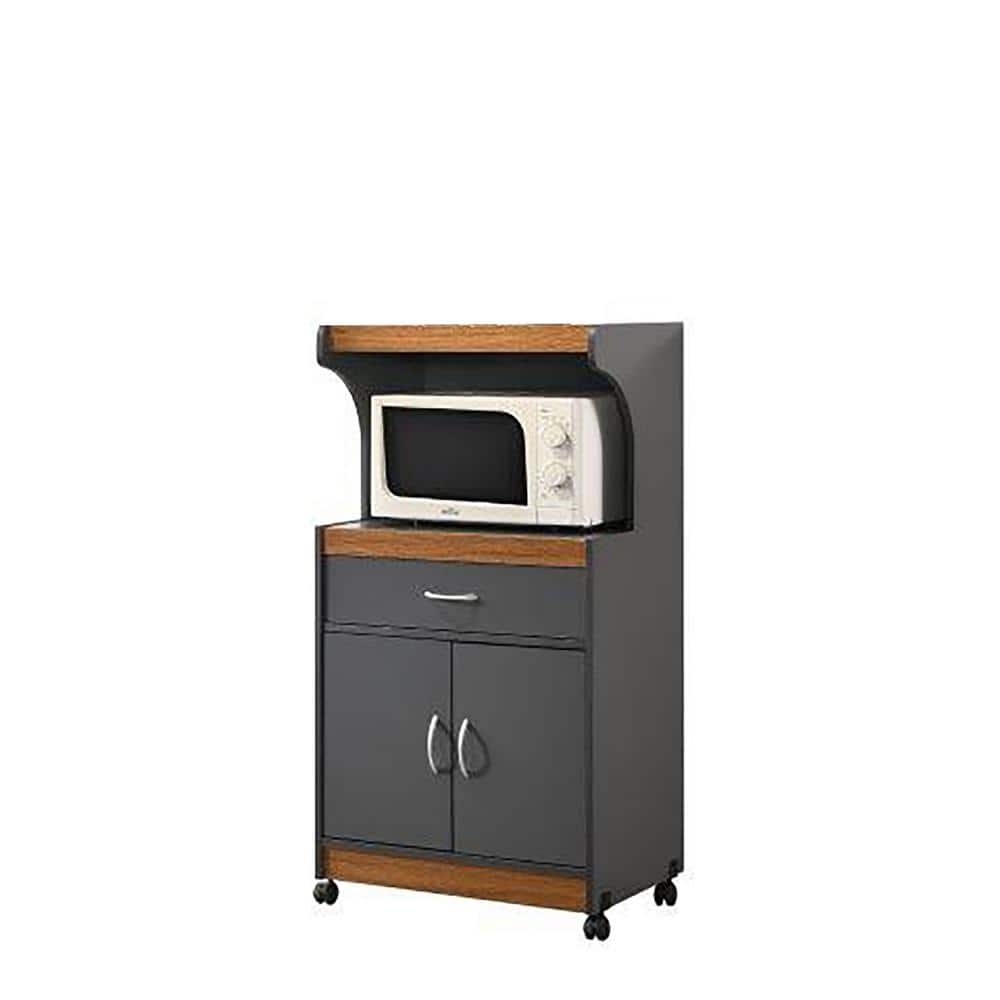 HODEDAH GreyOak Microwave Cart with Storage HIK72 GREYOAK The Home