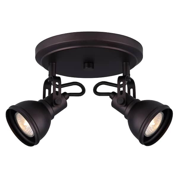 CANARM Polo 8.25 in. 2-Light Oil Rubbed Bronze Track Lighting Rail Fixture