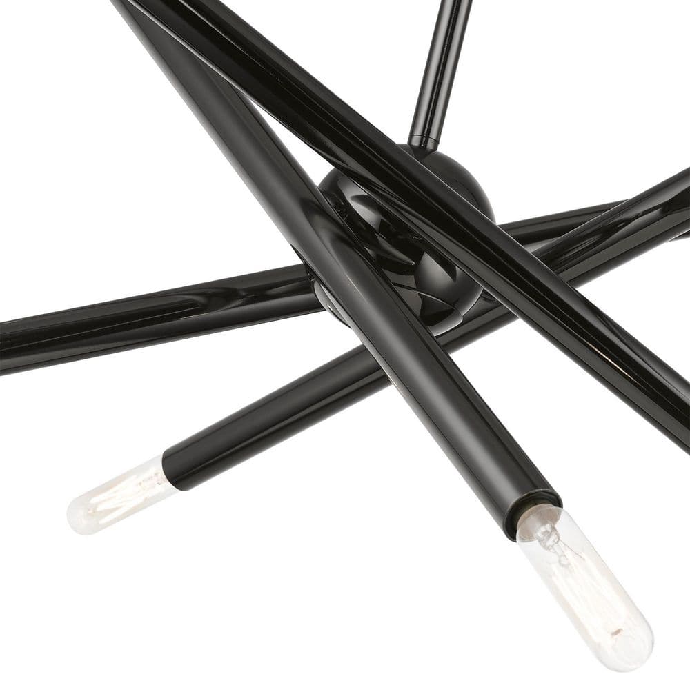 Soho Organic Asymmetrical 8-Light Black Chrome Chandelier