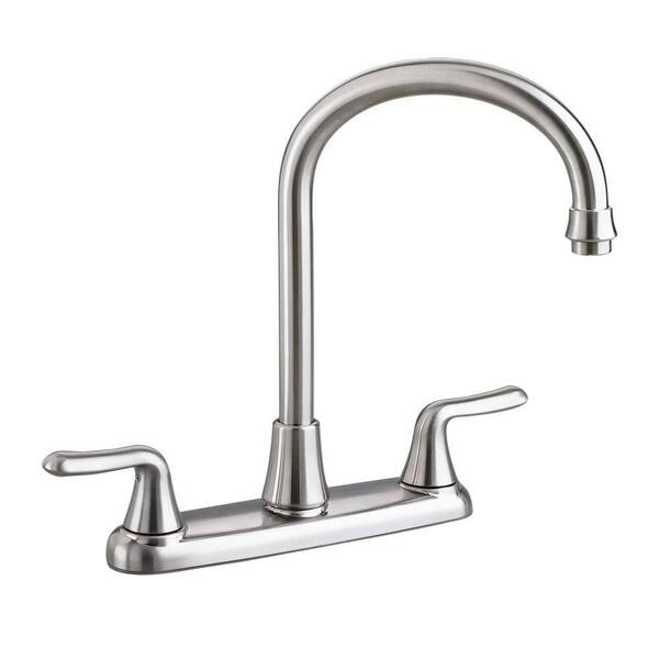 American Standard Colony Soft 2-Handle Standard Kitchen Faucet with Gooseneck Spout with 1.5 gpm in Stainless Steel
