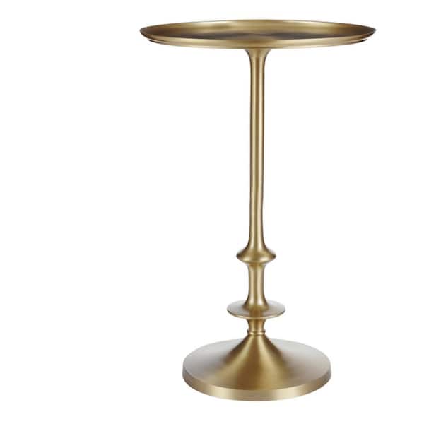 Home Decorators Collection Bellkirk Round Gold Metal Accent Table (14.5 in. W x 22.25 in. H)