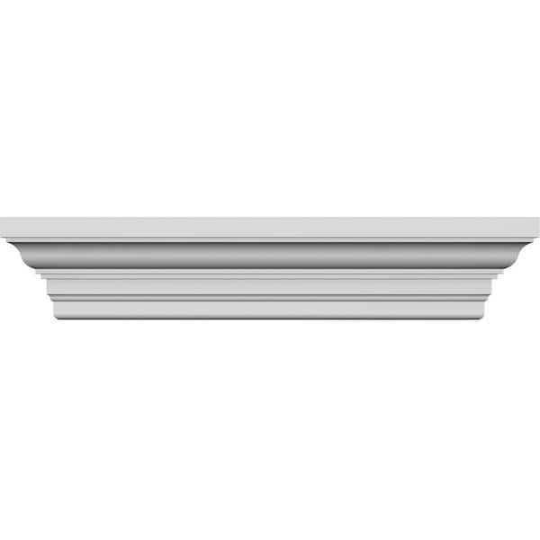 Ekena Millwork 1-1/4 in. x 138 in. x 7-7/8 in. Polyurethane Standard Crosshead Moulding