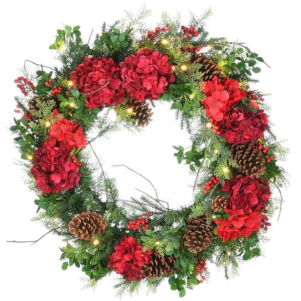 National Tree Company 30 in. Decorated Vienna Waltz Artificial Christmas Wreath with LED Lights