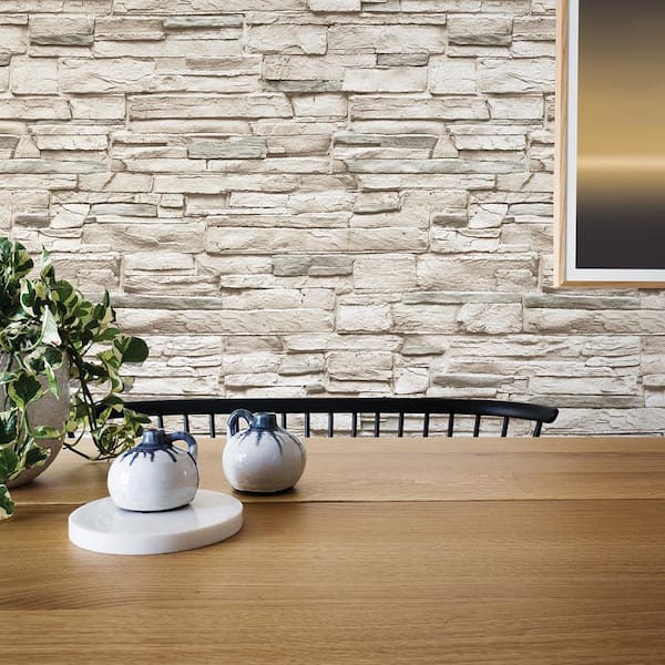 Tempaper Light Stone Ivory Peel and Stick Wallpaper (Covers 56 Sq. Ft.)  HD630 - The Home Depot