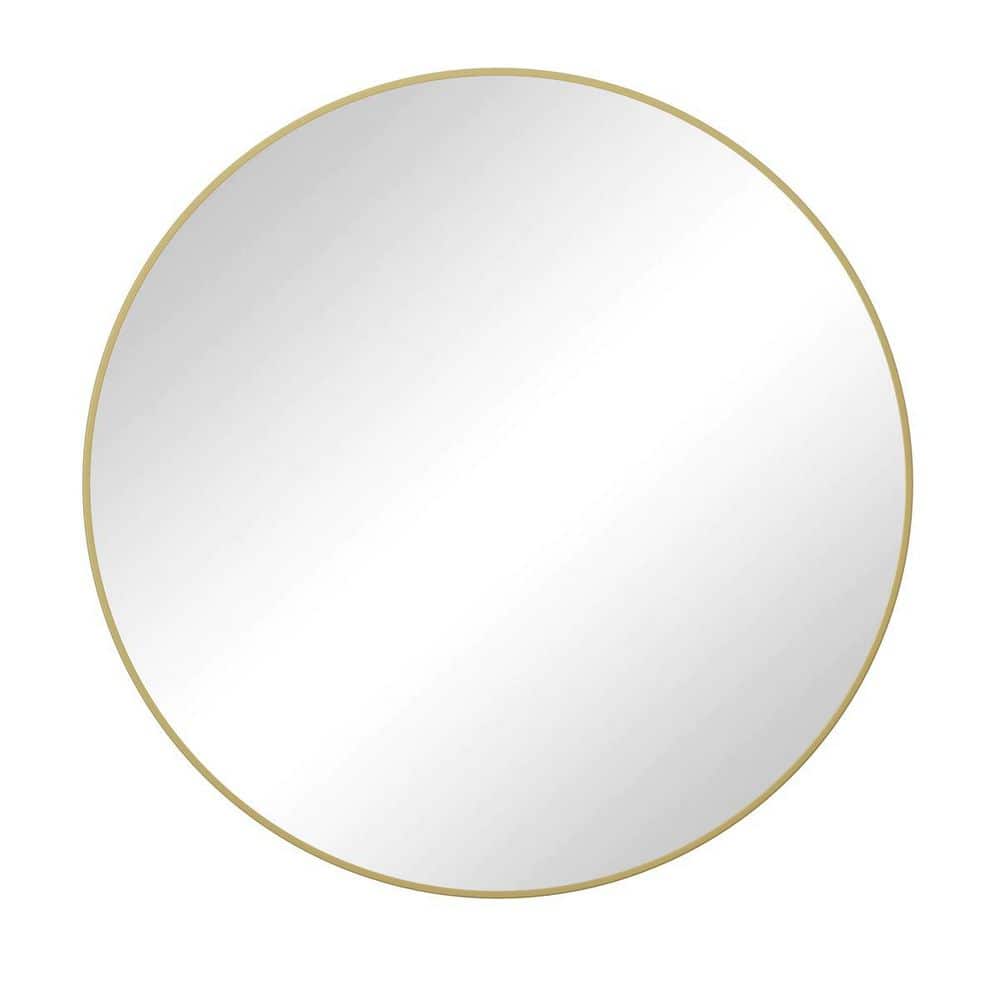 39 in. W x 39 in. H Circular Metal Framed Fog Resistant Wall Mount Bathroom Vanity Mirror in Gold price history on PriceWatchPro