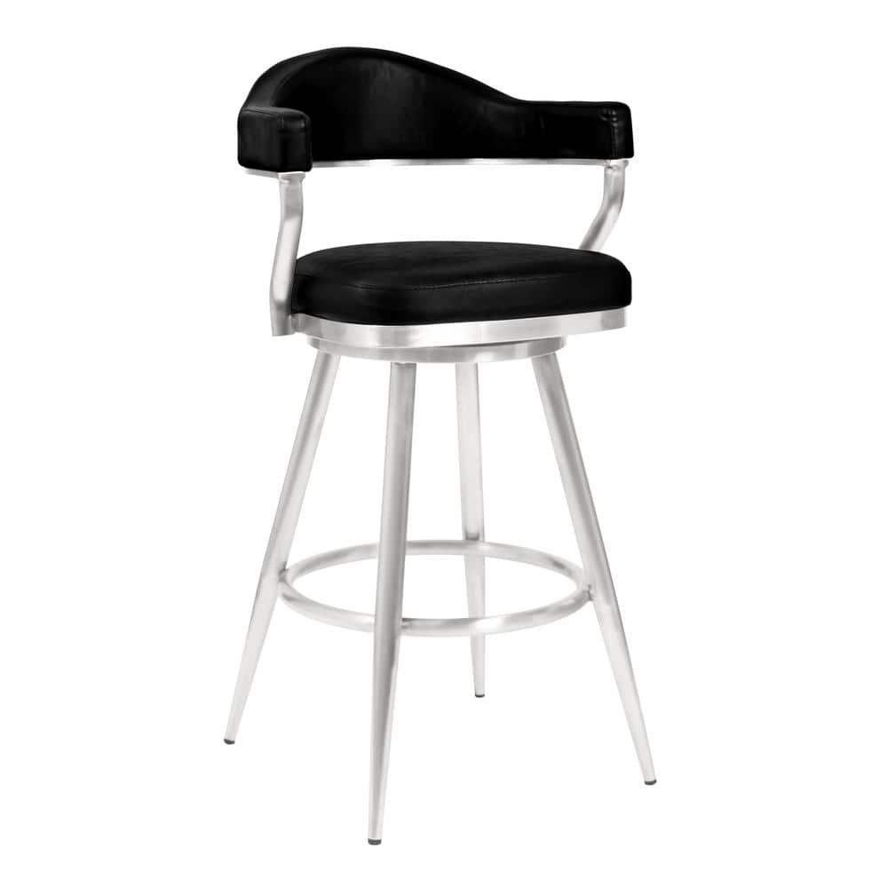 Armen Living Amador 26 in. Counter Height Bar Stool in Brushed ...